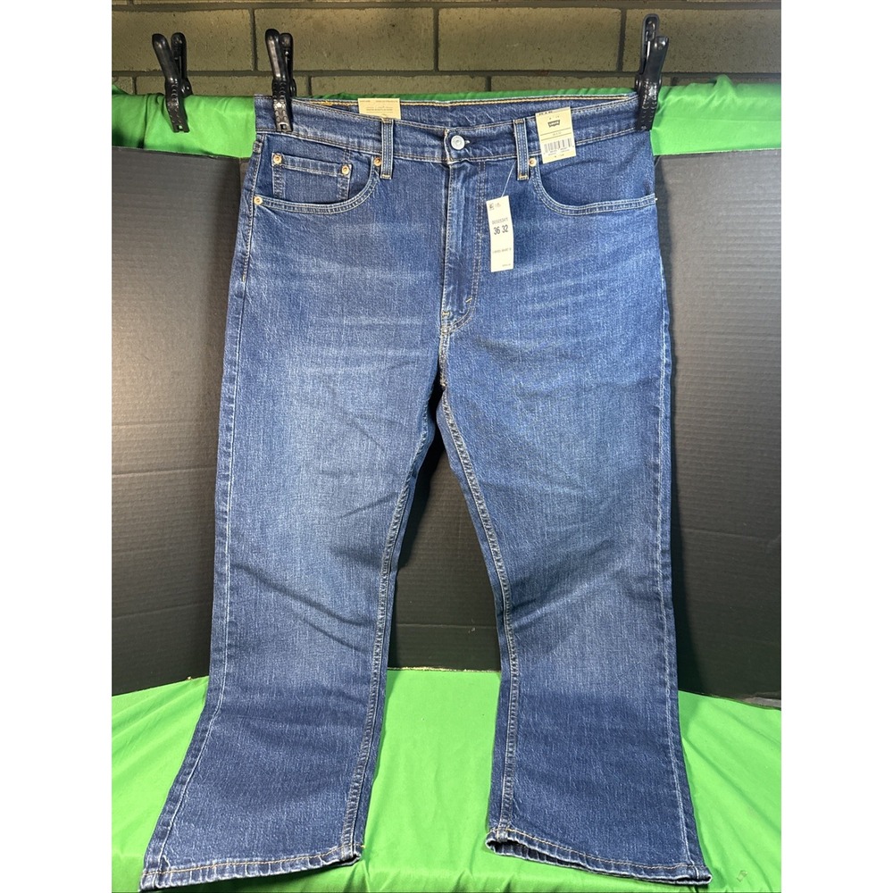 NWT Levi's Men's 505 Regular Fit Jeans Size 36 x 32 Dark Blue Wash